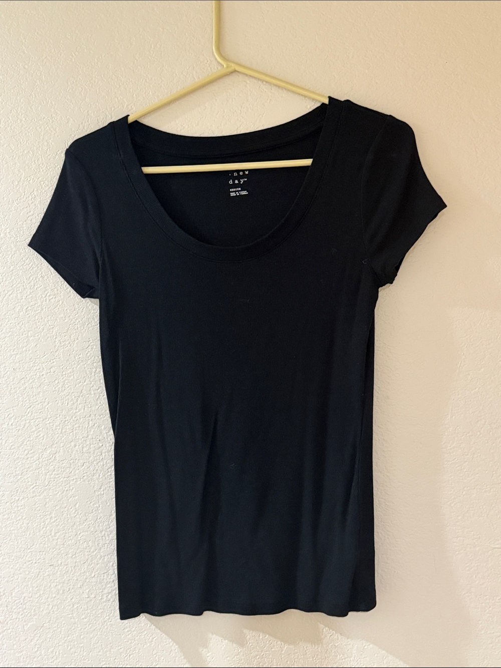 a new day Black Scoop Neck Short Sleeve Tee